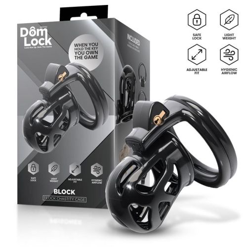 Пояс верности для мужчин с внутренним замком черный Domlock