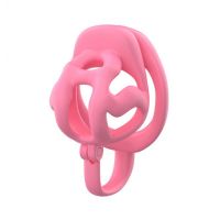 Пояс верности для мужчин розовый Bdsm4u Hook Cage Chastity Lock
