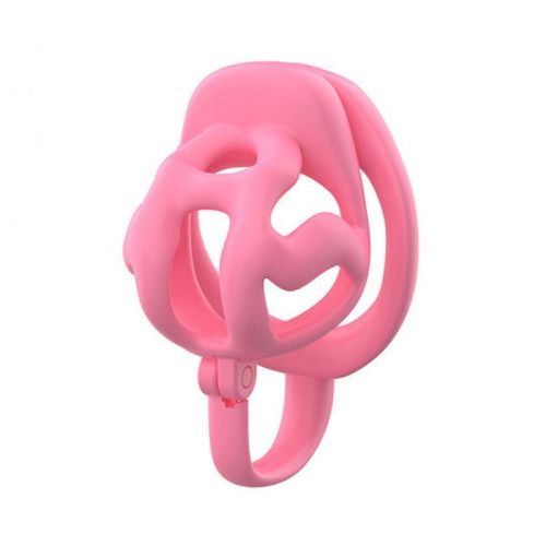 Пояс верности для мужчин розовый Bdsm4u Hook Cage Chastity Lock