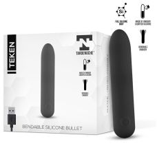Вибропуля для клитора из жидкого силикона черная с магнитом и USB-подключением Tardenoche Teken