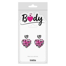 Серьги в форме сердца в сочетании с леопардовым принтом Lovetoy Body Leopard Print Heart Earrings