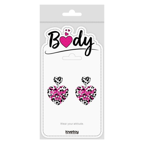 Серьги в форме сердца в сочетании с леопардовым принтом Lovetoy Body Leopard Print Heart Earrings