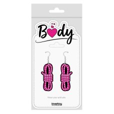 Серьги в форме декоративного узла розовые Lovetoy Body Modern Knot Earrings