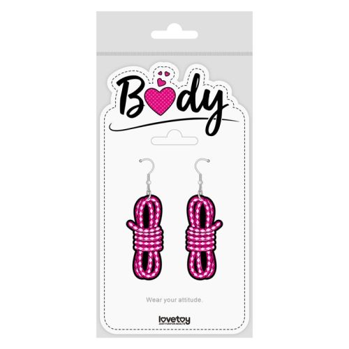 Серьги в форме декоративного узла розовые Lovetoy Body Modern Knot Earrings