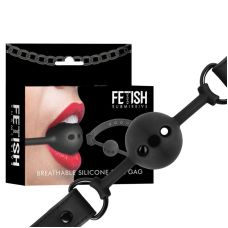 Кляп в рот силиконовый на ремешке черный Fetish Submissive Bondage Breathable Ball Gag