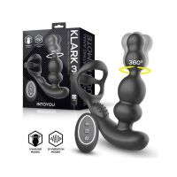 Вібромасажер простати з функцією обертання чорний Intoyou Klark Waving Vibrating Anal Plug
