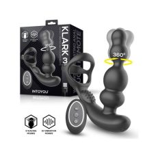 Вибромассажер простаты с функцией вращения черный Intoyou Klark Waving Vibrating Anal Plug