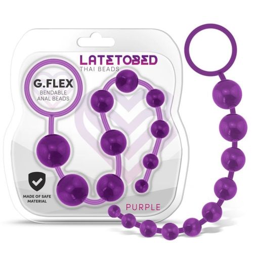 Анальні намисто з кільцем фіолетові Latetobed ​​G.flex Bendable Thai Anal Beads