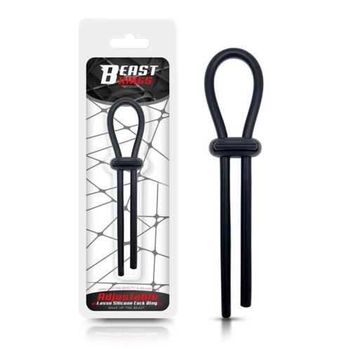 Эрекционная петля на член силиконовое черное Intoyou Adjustable Lasso Cock Ring Solid