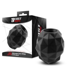 Насадка на пенис силиконовая черная Intoyou Penis Ring Stroker Liquid