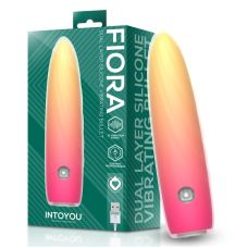 Вибропуля для стимуляции клитора оранжевая Intoyou Fiora Dual Layer Vibrating Bullet