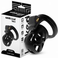 Мужской пояс верности с набором сменных колец черный Addicted Toys Locked Silent Keep Penis Cage