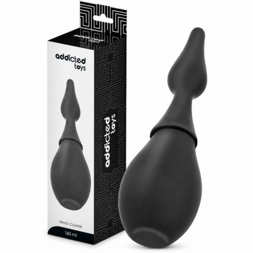 Анальна клізма силіконова чорна Addicted Toys Travel Cleaner модель 1 160 мл