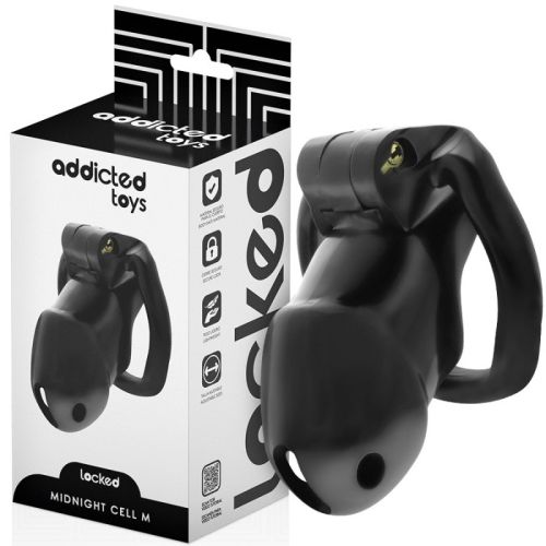 Пояс верности для мужчин черный Addicted Toys Locked Mindnight Cell Penis Cage размер М