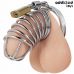 Пояс верности для мужчин медицинская сталь серебристый Addicted Toys Locked Iron Cell Metal Penis Cage размер S