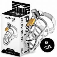 Пояс верности для мужчин металлический серебристый Addicted Toys Locked Silver Lock Penis Cage Metal