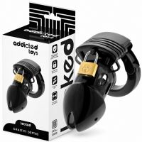 Мужской пояс верности черный Addicted Toys Locked Chastity Depths Penis Cage