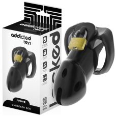 Пояс вірності для чоловіків з комплектом каблучок та замком чорний Addicted Toys Locked Unbroken Den Penis Cage