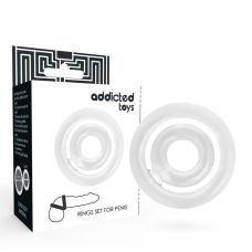 Эрекционное кольцо на член силикон белого цвета Addicted Toys Potenz C-Ring Set For Penis