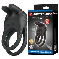 Эрекционное виброкольцо на член и для пар черное LYBAILE Vibrant Penis Ring Sini