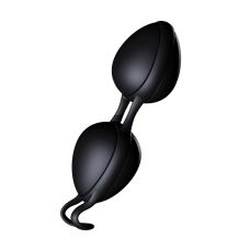 Вагинальные шарики из медицинского силикона черные JOY Division диаметр 37 мм