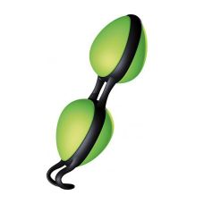 Вагинальные шарики из медицинского силикона Зелено черные JOY Division диаметр 37 мм