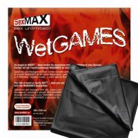 Простынь для массажа из винила черного цвета Joy Division SexMax WetGames