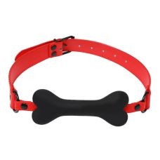 Кляп в рот для БДСМ с силиконовой косточкой красный JSY