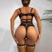 Еротичний комплект жіночої білизни з підтяжками для панчох чорного кольору Jsy Azalia розмір M