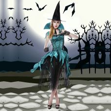 Эротический костюм Изумрудная Сногсшибательная Волшебница для ролевых игр S/M JSY