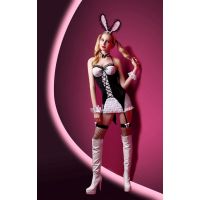 Чорно-білий комплект для рольових ігор чарівний сексуальний кролик S / M JSY
