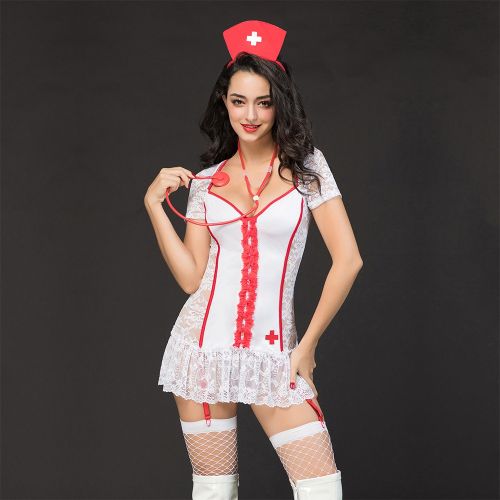 Обворожительное белое белье JSY медсестры размер S/M