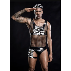 Эротический костюм военного для ролевых игр черного цвета JSY Brave Evan размеры S L