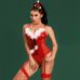 Эротический женский костюм рождественской девочки для ролевых игр красного цвета JSY Monica размер S/M