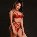 Эротический женский комплект нижнего белья красного цвета JSY размер S/M