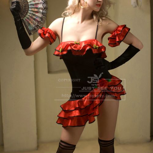 Эротический костюм для ролевых игр Горячей Страстной испанской танцовщицы Животное Желание S/M JSY