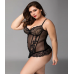 Корсет з трусиками із прозорої сітки чорного кольору JSY Nataly розміри L XXL