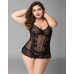 Корсет з трусиками із прозорої сітки чорного кольору JSY Nataly розміри L XXL