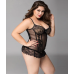Корсет з трусиками із прозорої сітки чорного кольору JSY Nataly розміри L XXL
