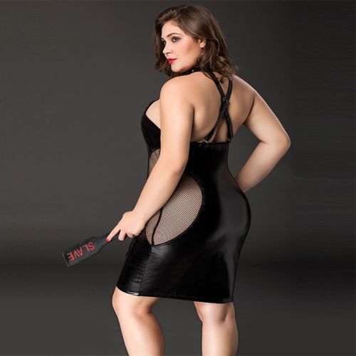 Эротическое черное платье с прозрачными вставками XL/XXL