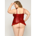 Корсет з чашками та застібкою на гачках зі стрінгами червоного кольору JSY Zoe розміри XL XXL