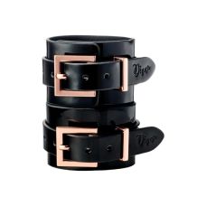 Наручники лаковані із веганської шкіри чорні Kinky Diva