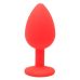 Силиконовая анальная пробка с кристаллом красного цвета SKN KSIL 24S размер S
