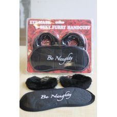 Набор для БДСМ 3в1 Наручники + маска наглаза+перышко черный Sexy desires Fantasy