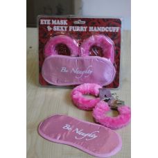 Набор для БДСМ 3в1 Наручники + маска наглаза+перышко розовый Sexy desires Fantasy
