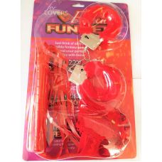 Набір для БДСМ 3в1 Наручники + батіг + стрінги червоний Sexy desires Fantasy