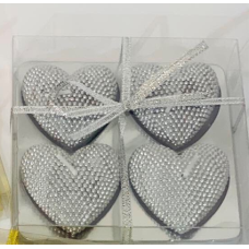 Свічки у вигляді сердечок Heart в наборі 4 шт Колір Срібло