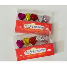 Свічки для торта у вигляді сердечок Heart в наборі 5 шт колір асорті