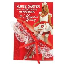 Підв'язка медсестри та шприц для рольових ігор білого кольору з червоним Foxshow