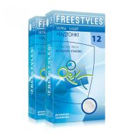 Презервативы ультратонкие со смазкой прозрачного цвета Freestyles Ultra light 12 штук